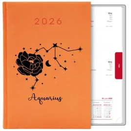 kalendarz-pomaranczowy-a5-2026-prezent-dla-zodiakary-aquarius-wodnik-mix-wz
