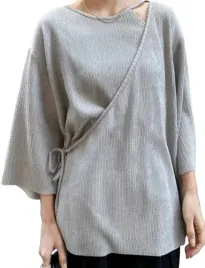 missguided-szara-bluzka-z-wiazaniem-i-rekawem-3-4-casual-xl-1el