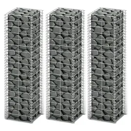 vidaxl-zestaw-3-koszy-gabionowych-drut-galwanizowany-25x25x100-cm