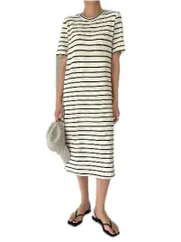 dazy-sukienka-bezowo-czarna-w-paski-prosta-midi-casual-m-1ei