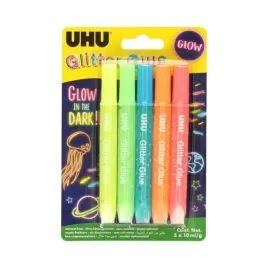 uhu-glitter-glue-klej-brokatowy-swiecacy-w-ciemnosci-5kol-x-10ml