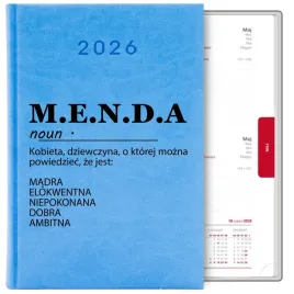 kalendarz-blekitny-a5-2026-prezent-m-e-n-d-a-akronim-zabawny-smieszny-wzory
