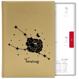 kalendarz-ksiazkowy-zloty-a5-2026-prezent-dla-zodiakary-taurus-byk-mix-wz