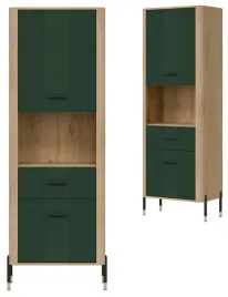 regal-l-p-z-szuflada-szafka-dwudrzwiowa-dab-zielony-czarny-dante-dt15