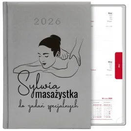 kalendarz-srebrny-a5-2026-prezent-dla-masazystki-personalizowany-mix-wzory