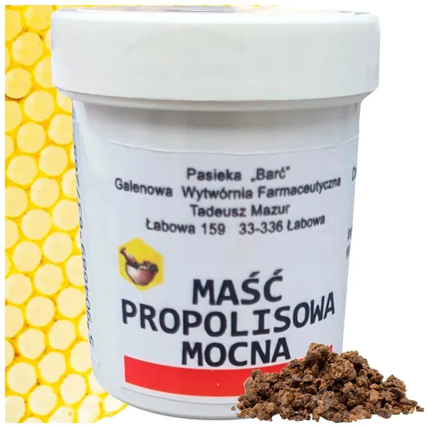 Propolis Maść propolisowa Mocna 15% Pasieka BARĆ 20ml rany oparzenia skórę