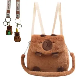 2-x-plecak-pluszowy-kapibara-brelok-do-szkoly-przedszkola-capybara-30cm