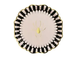 talerzyki-papierowe-ze-zlotym-brzegiem-pajak-23-cm-6-szt-halloween-talerzyk