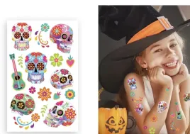 sztuczne-tatuaze-dzieciece-kolorowe-los-muertos-halloweenowe-halloween