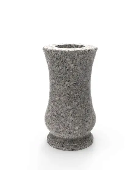 Wazon Granitowy z Granitu Nagrobny Na Cmentarz Tulipan Brąz Królewski 28cm