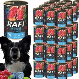 karma-mokra-dla-psow-rafi-z-jagniecina-borowka-i-zurawina-400g-48-szt