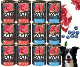 zestaw-12x400g-karma-mokra-dla-psow-rafi-mix-smakow-jagniecina-wolowina