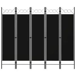 vidaxl-parawan-5-panelowy-czarny-200-x-180-cm