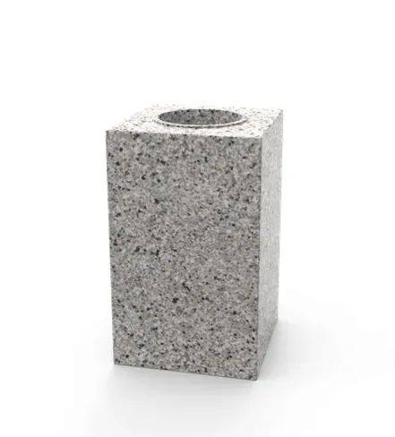 Wazon Granitowy Nagrobny Na Cmentarz Szary 28cm Kwadratowy jak Strzegom