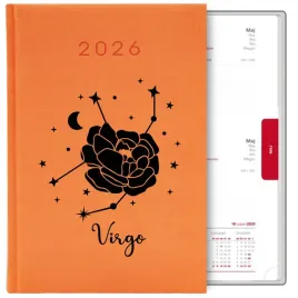 kalendarz-pomaranczowy-a5-2026-prezent-dla-zodiakary-virgo-panna-mix-wzory