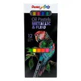 pentel-pastele-olejne-metallic-and-fluo-12kol