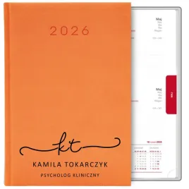 kalendarz-planer-pomaranczowy-a5-2026-prezent-imie-nazwisko-inicjaly-zawod
