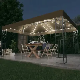 vidaxl-altana-z-podwojnym-dachem-i-sznurem-lampek-led-3x4-m-taupe