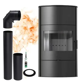 piec-stalowy-koza-rollo-2-wysoki-10kw-czarne-wylozenie-zestaw-komin-cegla