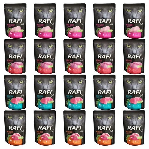 Karma mokra dla kota RAFI CAT Dolina Noteci mix 4 smaków 40x100g