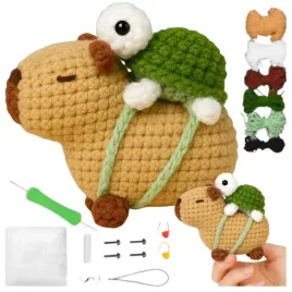 zestaw-do-szydelkowania-kapibara-z-plecakiem-zolw-szydelko-diy-rekodzielo