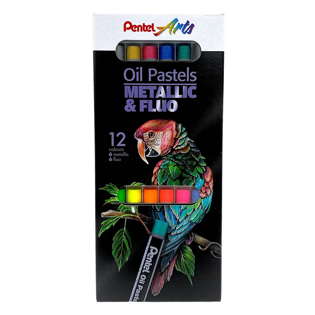pentel-pastele-olejne-metallic-and-fluo-12kol