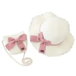 zestaw-torebka-i-kapelusz-52cm-dla-dziewczynki-slomiane-kokarda-cz43