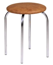 taboret-orzech-chico-eco-skora-chrom