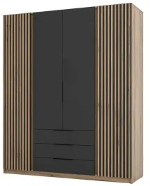 szafa-oceania-2-lam-2f-3s-korpus-dab-evoke-front-czarny-lamele-dab-evoke