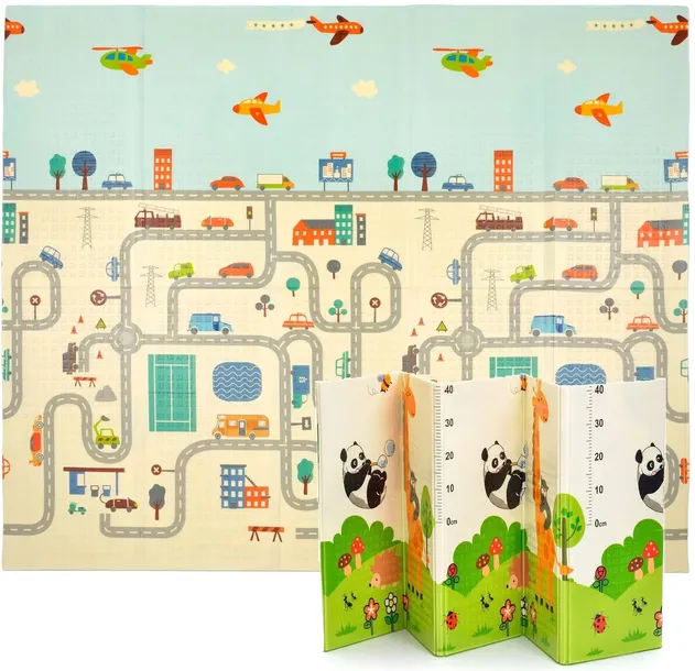 LITTLE STORY DUŻA MATA PIANKOWA DLA DZIECKA DWUSTRONNA XPE 200x180x1cm XXL