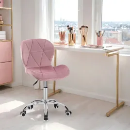 fotel-obrotowy-krzeslo-biurowe-rozowe-ergonomiczne-welur-chrom-na-kolkach