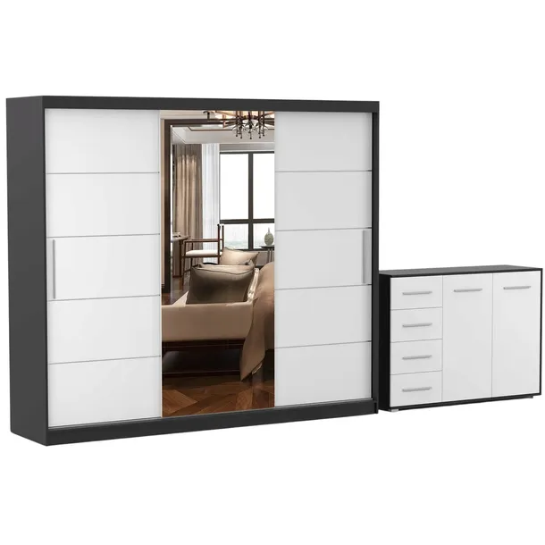 Zestaw ALBA I Szafa 250 Komoda FRIDA 01 135 półki CZB PRODUCENT
