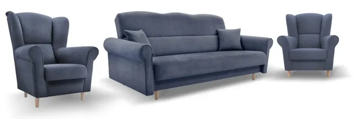 Zestaw wypoczynkowy Loft 3+1+1 AVRA 14 kanapa spanie dwa fotele PRODUCENT