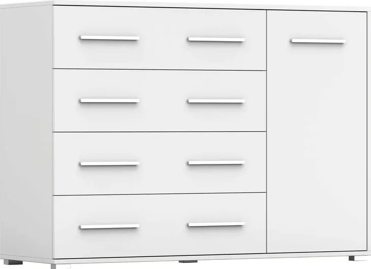 Komoda FRIDA 02 135 duża pojemna szuflady półki stylowa BIAŁA PRODUCENT