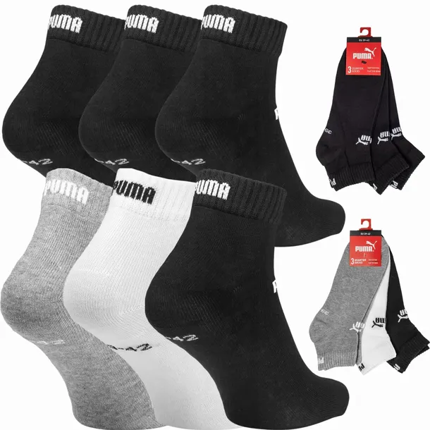 PUMA SKARPETY SKARPETKI 6 PAK 43-46 CZARNE + MIX