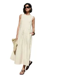 shein-bezowa-sukienka-midi-bez-rekawow-z-lnem-40-42-1eb