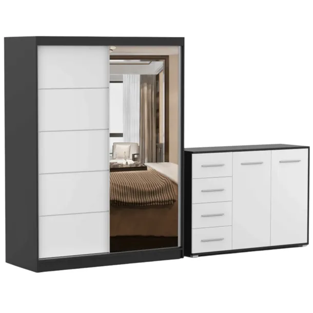 Zestaw VISTA 05 FRIDA 01 Szafa 150 Komoda 135 Pojemna półki CZB PRODUCENT