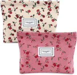 2-x-dwie-sztuki-podrozna-kosmetyczka-roza-kwiat-sztruksowa-aksamitna-z-zamk