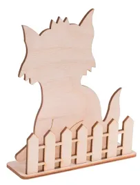 zabawka-drewniany-kotek-za-plotem-decoupage-ozdoba