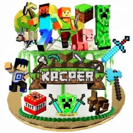 wydruk-cukrowy-gamingowe-piksele-tnt-creeper-dekoracja-cukrowa