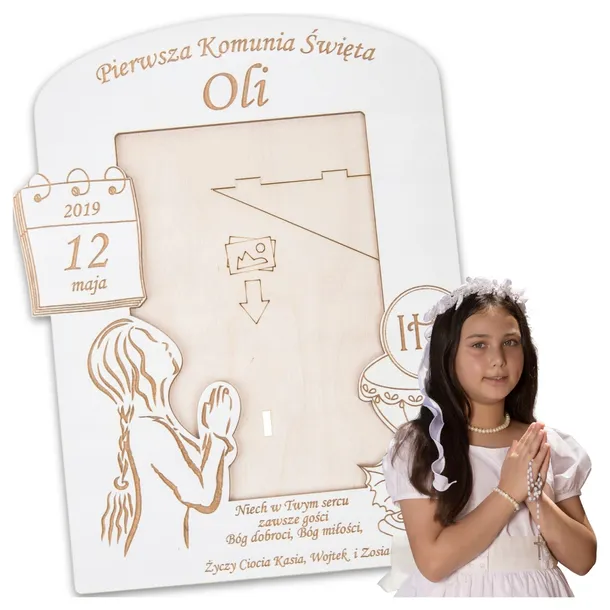 RAMKA na zdjęcie Pamiątka PIERWSZEJ KOMUNII ŚWIĘTEJ prezent personalizowany