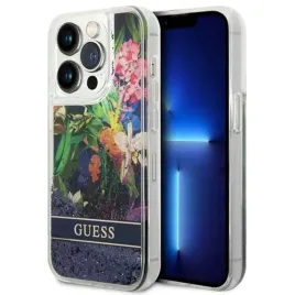 2-x-etui-silikonowe-guess-flower-liquid-glitter-do-iphone-14-pro-max-niebie