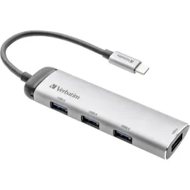 2-x-verbatim-adapter-hub-usb-c-4xusb-a-3-2-aluminium-aluminum-49147