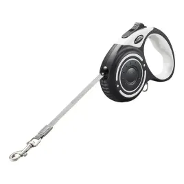 2-x-smycz-automatyczna-dogness-5m-z-latarka-i-workami-szara