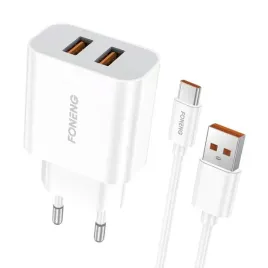 2-x-ladowarka-sieciowa-foneng-eu45-12w-2xusb-kabel-usb-c-do-telefonu