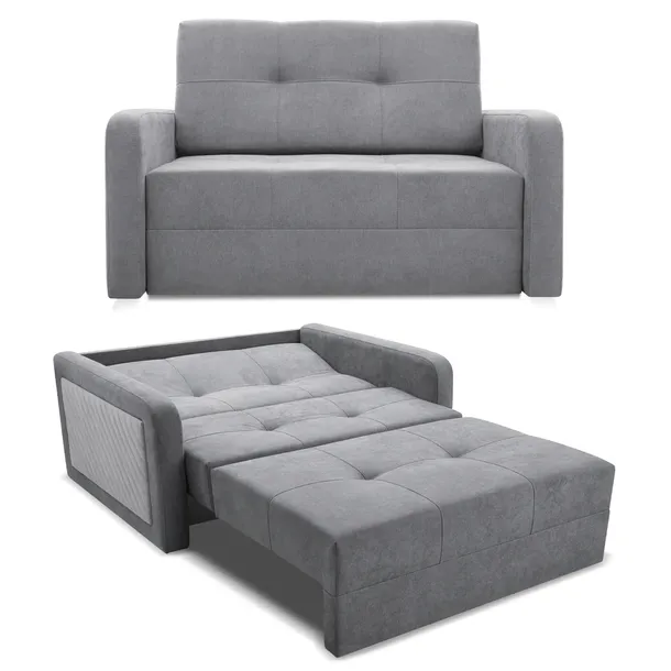 Kanapa FLINT fotel amerykanka szara QUEENS 23+21 plecionka PRODUCENT