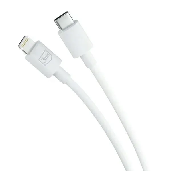 kabel-3mk-hyper-cable-usb-c-lightning-20w-1-2m-bialy