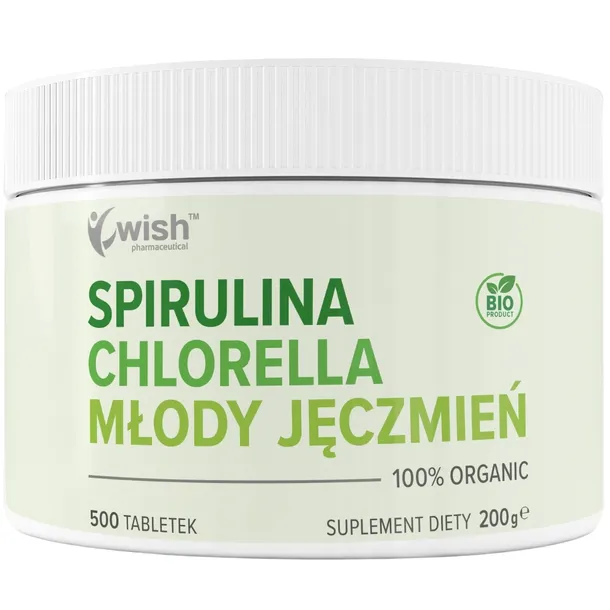 CHLORELLA SPIRULINA MŁODY JĘCZMIEŃ DETOX VEGE ODPORNOŚĆ ŻELAZO ALGI 1000tab