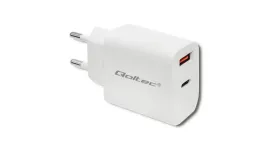 qoltec-ladowarka-sieciowa-18w-5-12v-1-5-3a-usb-typ-c-pd-usb-qc-3-0-biala