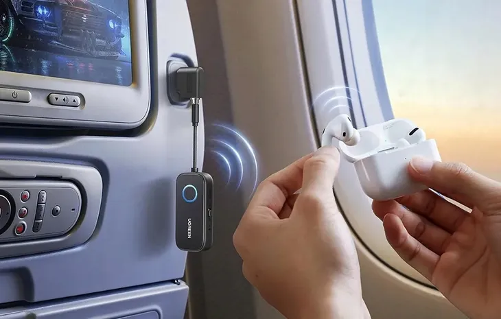 adapter-bluetooth-5-3-ugreen-cm671-tx-rx-mini-jack-3-5mm-do-samolotu-zlacza-aux-minijack-35-mm